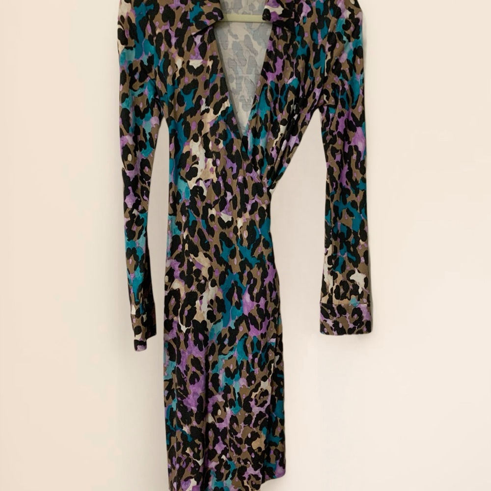 Diane Von Furstenberg Long Sleeve Print Dress